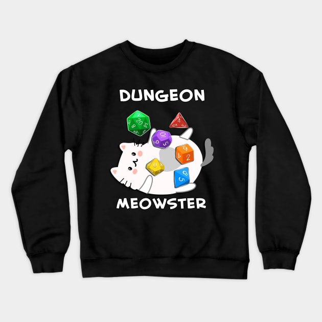 Dungeon Meowster | Dungeon Master Cat Crewneck Sweatshirt by AmandaPandaBrand